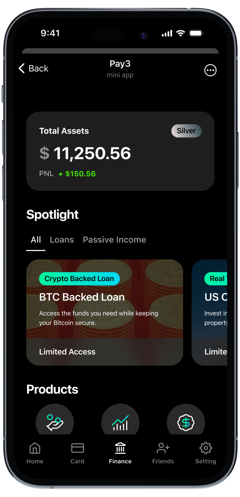 Financial product aggregator feature