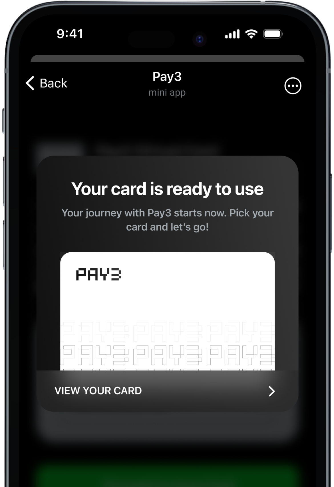 Your Pay3 Card is ready to use after verification!